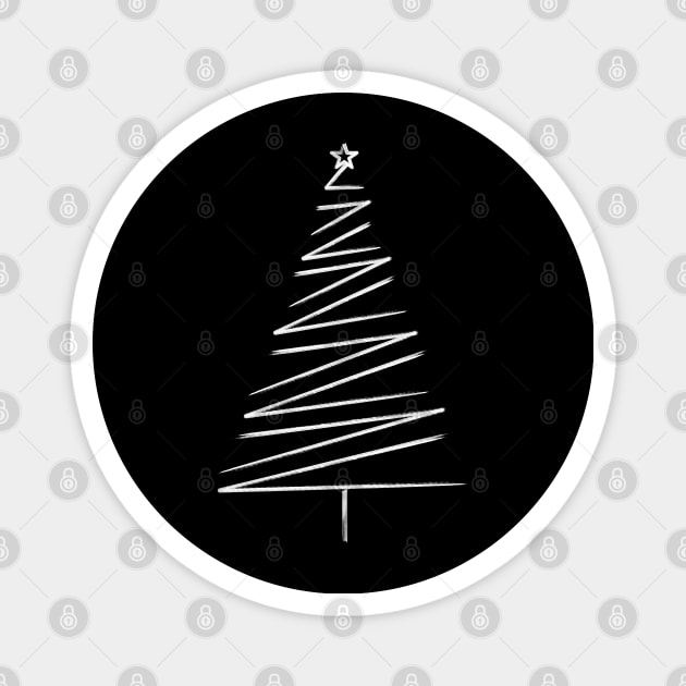 Merry Christmas tree brushed Magnet by All About Nerds